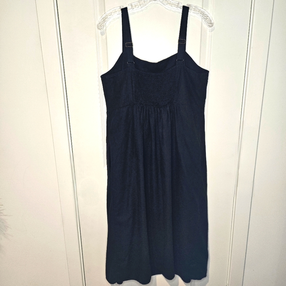 Sonoma Black Sleeveless Midi Sundress Casual Summer Dress Side Pockets Size L - Picture 8 of 11